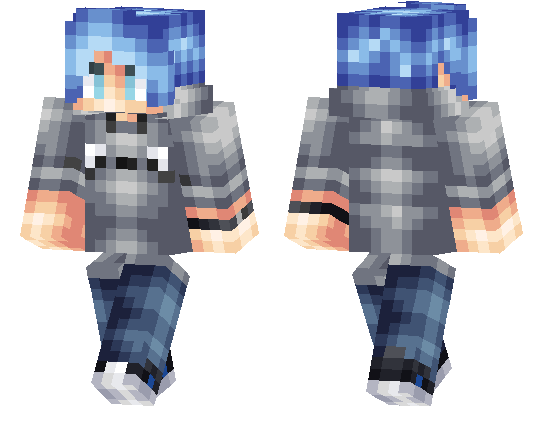 Скин Blue Hair для Minecraft PE