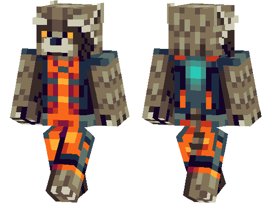 Скин Реактивный Енот для Minecraft PE
